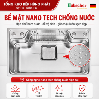 Chậu rửa bát Hubscher CR1HN_IN I304 KT 78x48