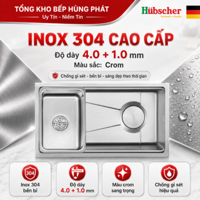 Chậu rửa bát Hubscher CR1HN_VU I304 KT 78x43