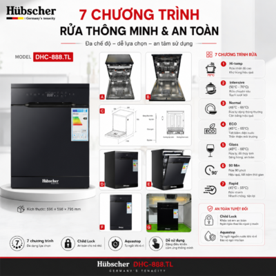 Máy rửa bát Hubscher DHC-888.TL