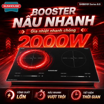 Bếp đôi điện từ Sunhouse SHB-8101 Series 8.0