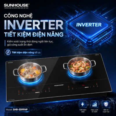 Bếp đôi điện từ Sunhouse SHB-5599HP
