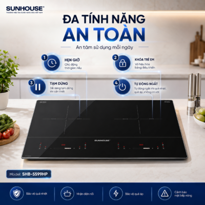 Bếp đôi điện từ Sunhouse SHB-5599HP