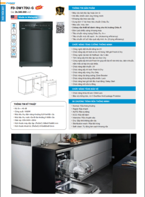 Máy rửa bát Fandi FD-DW17DU-G